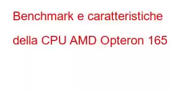 Benchmark e caratteristiche della CPU AMD Opteron 165