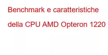 Benchmark e caratteristiche della CPU AMD Opteron 1220