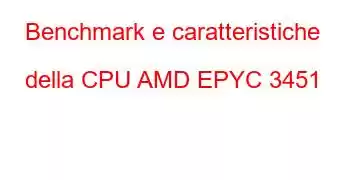 Benchmark e caratteristiche della CPU AMD EPYC 3451