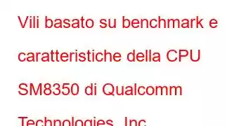 Vili basato su benchmark e caratteristiche della CPU SM8350 di Qualcomm Technologies, Inc