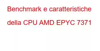 Benchmark e caratteristiche della CPU AMD EPYC 7371