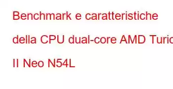 Benchmark e caratteristiche della CPU dual-core AMD Turion II Neo N54L